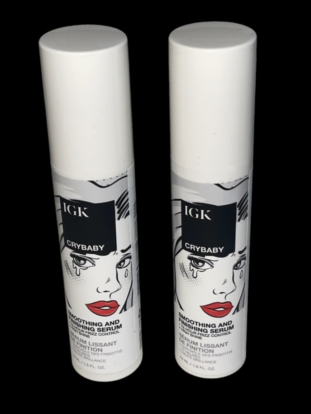 Lot of 2 IGK Crybaby Smoothing Finishing Serum 72 Hour Frizz Control Shine 1.5oz
